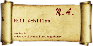 Mill Achilles névjegykártya